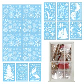 EULAPGOE Snowflake Window Clings for Glass Windows, Double Sided Winter Snowflake Stickers, Static Snowflake Window Decals Decoration Ornaments for Christmas, Xmas, Holiday, Home, Party