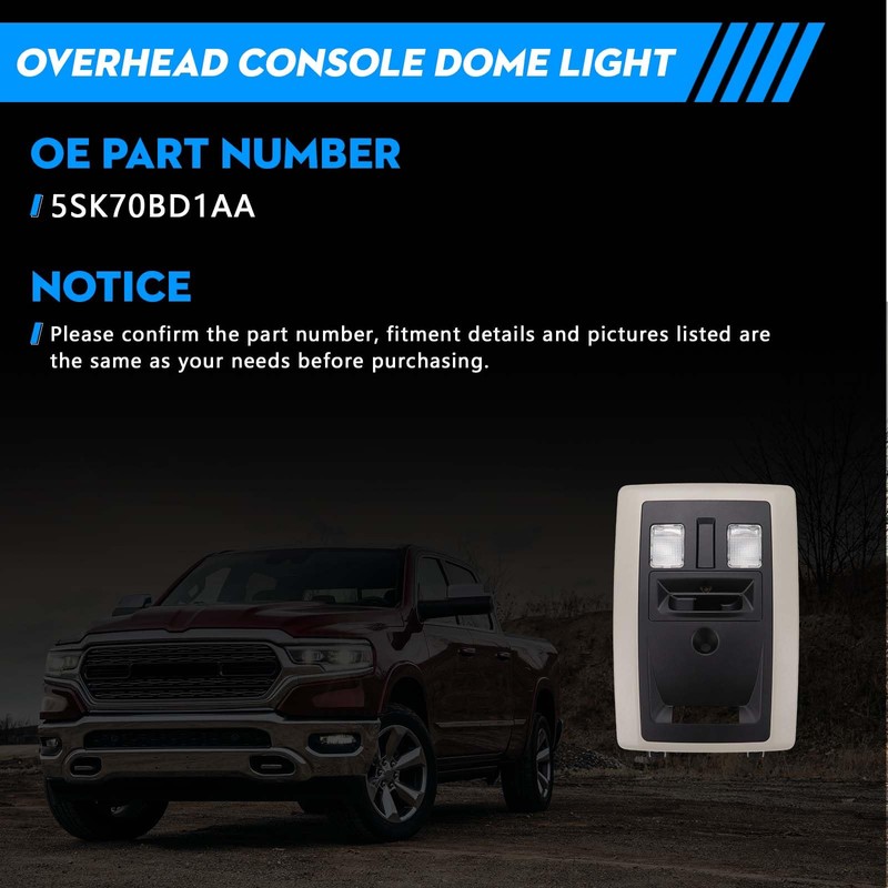SIYOEN Overhead Console LED Dome Light & Map Lamp Assembly