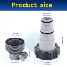 CHONGQILAO Pool Hose Adapter with Internal Thread, Pack of 2 Pool Hose Adapter Pool Adapter A and Type B for Intex Pool, Interchangeable Hose Adapter for Pump, for Diameter 32 and 38 mm Pool Hose