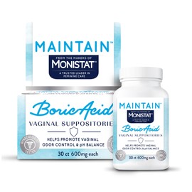 from The Makers of Monistat, Maintain Boric Acid Suppositories for Women, 600 Mg of Boric Acid, 30 Ct, 1 Pack