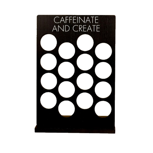 Hanna Roberts Decorative Rustic Black Wood Countertop Coffee Pod K