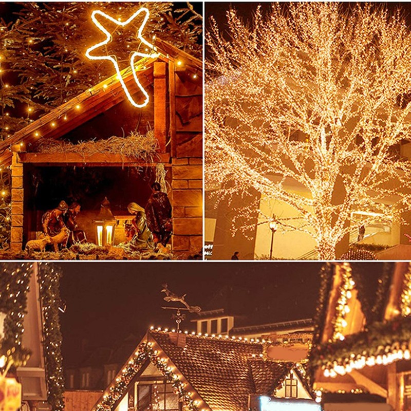 22m String Lights Solar Copper Wire 200LEDs Remote Control Lamp
