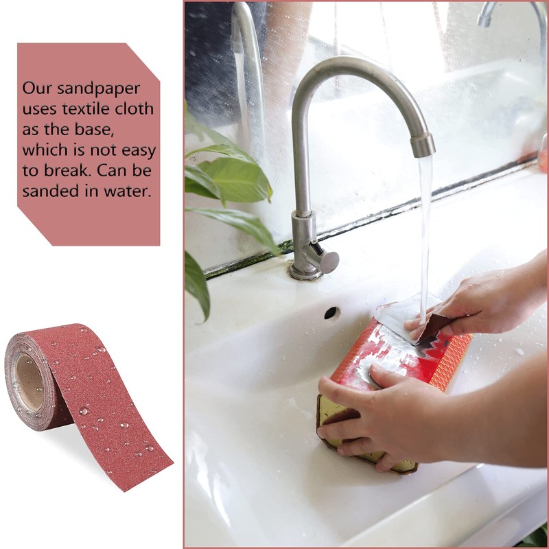 Shineboc Sandpaper Roll, 120 Grit 93mm x 10m Wet Sanding