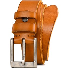 WOLFANT Handmade Full Grain Leather Casual Belts for Men,100% Italian Real Solid Durable Leather Work Belt