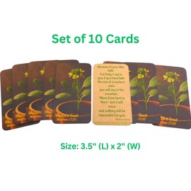 Westmon Works Faith of a Mustard Seed Prayer Card Bulk Pack Matthew 17:20 Bible Verse Scripture Made in the USA, Set of 10