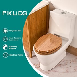 Toilet Seat, Oak Wood, Solid Wood, High Gloss Finish, PIKLiDS (Elongated)