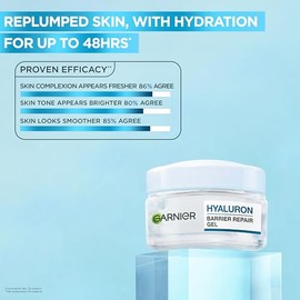 Garnier Face Moisturiser Water Gel, Hyaluron Barrier Repair Gel withHyaluronic Acid, Glycerin & Aloe Vera, 48H Hydration for Sensitive Skin, Strengthe