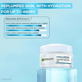 Garnier Face Moisturiser Water Gel, Hyaluron Barrier Repair Gel withHyaluronic Acid, Glycerin & Aloe Vera, 48H Hydration for Sensitive Skin, Strengthe