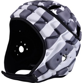 COOLOMG Soft Shell Flag Football Helmet 7v7 Rugby Helmet Scrum Cap Soccer Padded Headgear Adjustable Head Protector for Youth Kids Adults (Gray, Small)