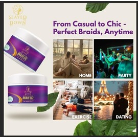 SLAYED DOWN 8.8oz Extreme Hold Braiding Gel – All-day Control For Black Women’s Hair, Locks, Braids, Twists, Retwist & Edge Control – Hard Hold, No Flake, High Shine, Locking Jam, Cornrows