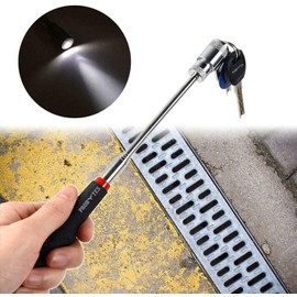 Magnetic Pickup Tool, LED Light, Extendable to 80 cm/31 inch, Lift Weight 8 lbs/3.6 kg, Telescopic Magnet Stick, Tools Grabber, Retriever Wand, Rubber Grip, Quick Handheld Accessory, Garage Equipment
