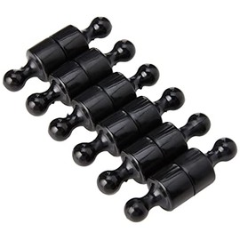 Black Skittle Magnet for Fridge, Office, Whiteboard, Noticeboard, Filing Cabinet - 12mm dia x 21mm tall - Pack of 12