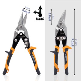 WISEPRO 10 inch / 12 inch tin snips (straight/left/right), metal cutter with composite effect, robust tin snips (10 inches)
