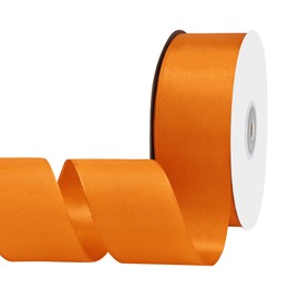 BVIEAKD Orange Satin Ribbon 40mm X 45m Solid Color Ribbons Perfect for Crafts Wedding Decor Bow Making Arts Sewing and More