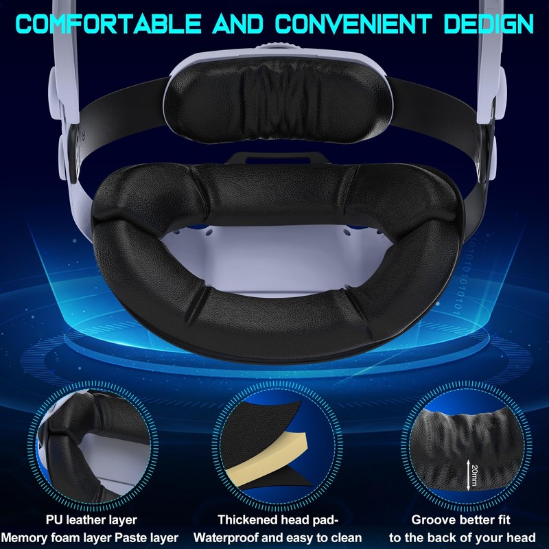 Head Strap for Quest 2/Quest 3/Quest 3S, 2x7500mAH Detachable Pack