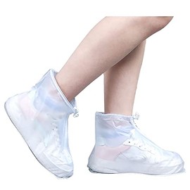 SooGree Rain Shoe Covers- Waterproof Sand Control Non-Slip Overshoes Covers Women Men Kids Outdoor Foldable Reusable PVC Rubber Sole Medium Top Shoe Covers 2XL