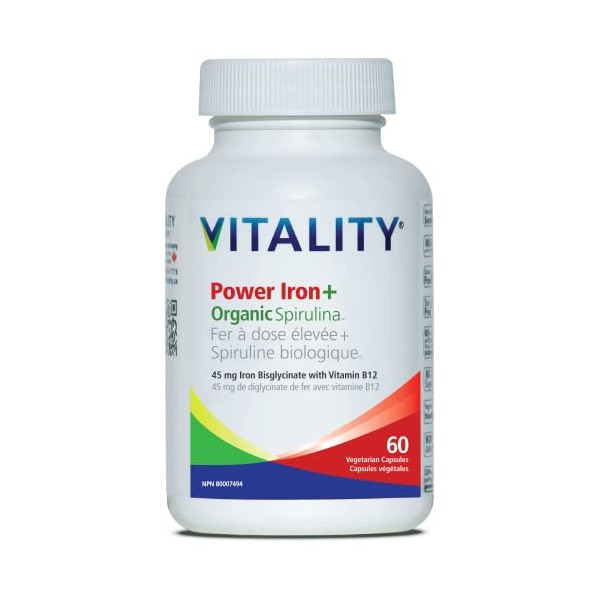 VITALITY VITALITY Power Iron + Organic Spirulina 60 Veg Capsules