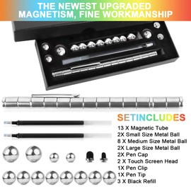 Moonhua Magnetic Fidget Pen, Modular Magnet Writing Tool for Teens and Adults, DIY Multifunctional Decompression Desk Toy, Unique Birthday Gift for Office, Travel, Holiday Present for 14 Years and Up