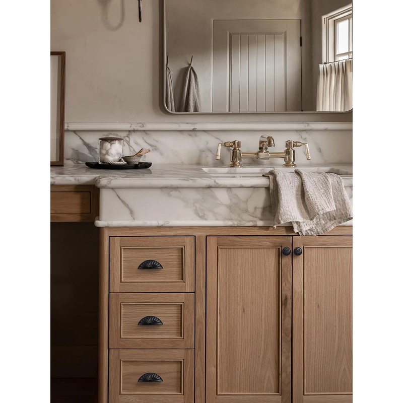 JIASENBAO Black Cabinet Cup Pulls 3" Hole Center 2 Pack