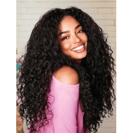 UNICE Blend Secure Half Wig Human Hair Water Wave with Drawstring Wear and Go Glueless Wear with or Without Headband Wigs Human Hair for Women Beginner Friendly 180% Density 16 inch