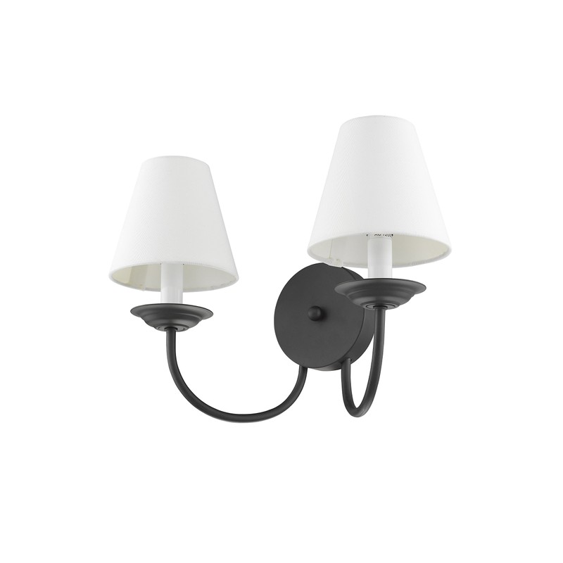 Livex Lighting 5272-04 Mendham 2-Light Wall Sconce, Black , White