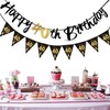 40th Birthday Decorations,Happy 40th Birthday Banners Black And Gold Party