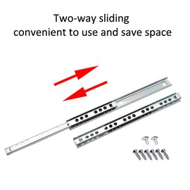 ETOPARS 5 Pairs 8" Heavy Duty 17mm Drawer Runners Slide Slides Ball Bearing Grooved Steel Extension Sizes Kitchen Cabinet Desk Capacity Side Mount