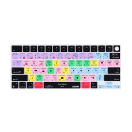 XSKN Final Cut Pro Shortcut US Layout Silicone Keyboard Cover Skin for 2021 Released MacBook 14 inch A2442 16 A2485 with ( M1 / Max chip ) Liquid Retina XDR Display Touch ID K-396