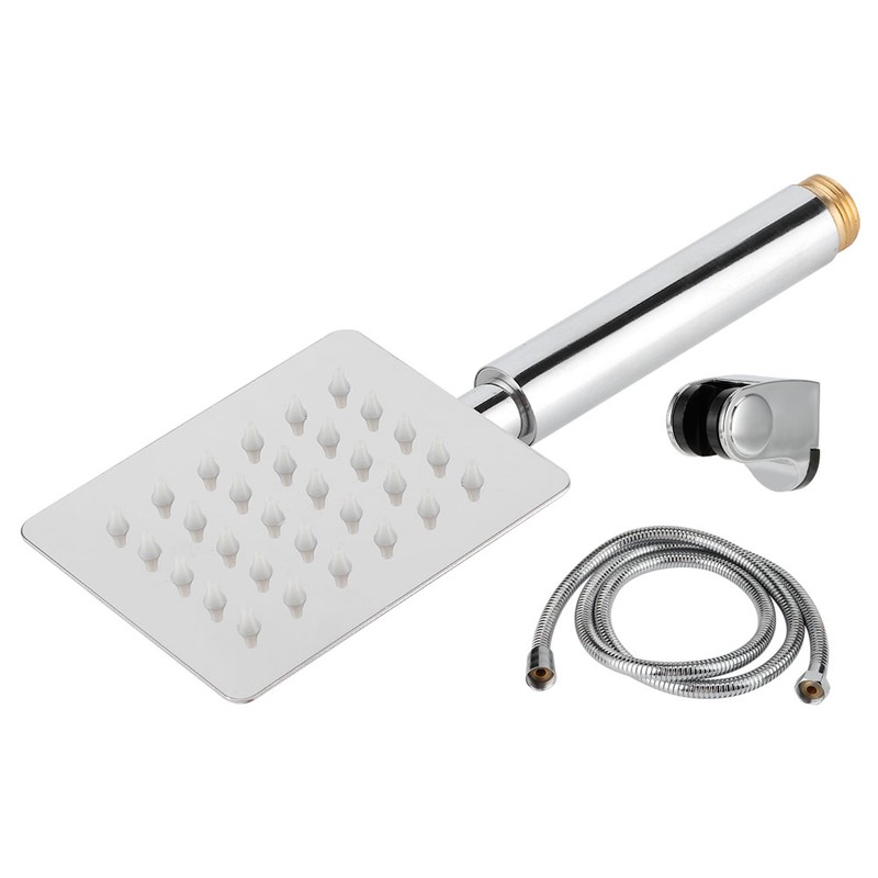 G1/2in Thread Handheld Shower Head High Pressure Square Shower Sprayer