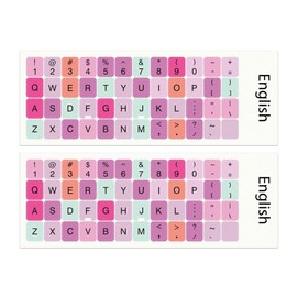 Baoulee 2pcs Universal English Alphabet Keyboard Stickers for Computers, Laptops, Notebooks, and Desktop Keyboards (Purple)