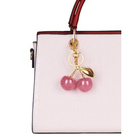 OVRUNS Cherry Bag Charm Women Cute Cherries Keychain Sparkling Purse Charms Pendant for Handbag Wallet Car Phone