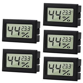 yotutun Pack of 5 Mini Digital Thermometer LCD Indoor Hygrometer Humidity Meter Indoor Reptiles Digital Hygrometer Thermometer Greenhouse for Reptile Incubator Aquarium Incubator Incubator Aquarium