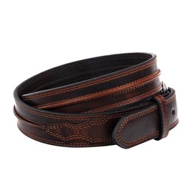ARIAT Men's Distressed Leather Belt with Raised Center Bump Leather Strip (Aged Bark, Size 48)