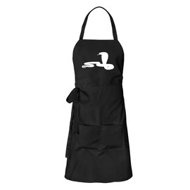 huuraa Apron Snake Cobra Silhouette Unisex Apron Apron Size with Motif for All Animal Lovers Gift Idea for Friends and Family, black