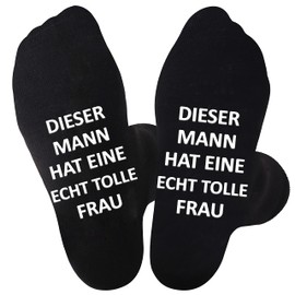 Jeasona Men's Socks 43-46 Non-Slip Cotton Gifts for Birthday, black-husband