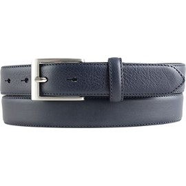 BELTINGER Children's belt made of full cowhide leather, 3.0 cm, leather belt for boys, 30 mm, slim suit belt in 30 mm, Navy, Silver