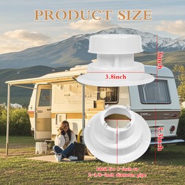 senylanhxy White RV Roof Vent Cover Kit 2-Pack with Screws – Universal Fit for 1" to 2-3/8" OD Pipes – Compatible with Trailers, Campers, Motorhomes