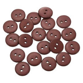 HARFINGTON 20pcs Resin Sewing Button, 12.5mm (1/2-inch) 2 Holes Round Craft Decorative Buttons for Coat, Clothes Holiday Decoration, Dark Brown