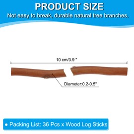 PATIKIL 36 Pcs 10cm Wood Log Sticks, 0.2-0.5 inch in Diameter Natural Wood Craft Sticks, Dried Wood Sticks Wooden Branches for DIY Crafts Accessory Decor Photo Props, Brown
