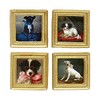 Dollhouse 4 19th Century Dog Picture Painting Gold Frame Miniature Accessories