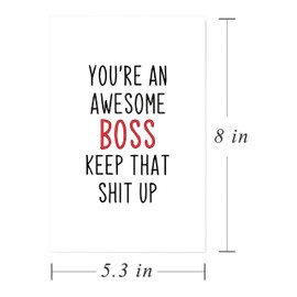Comting Cheeky Boss' Day Card, Birthday Day Card for Boss, Mature Greeting Card for Manager, You're Awesome