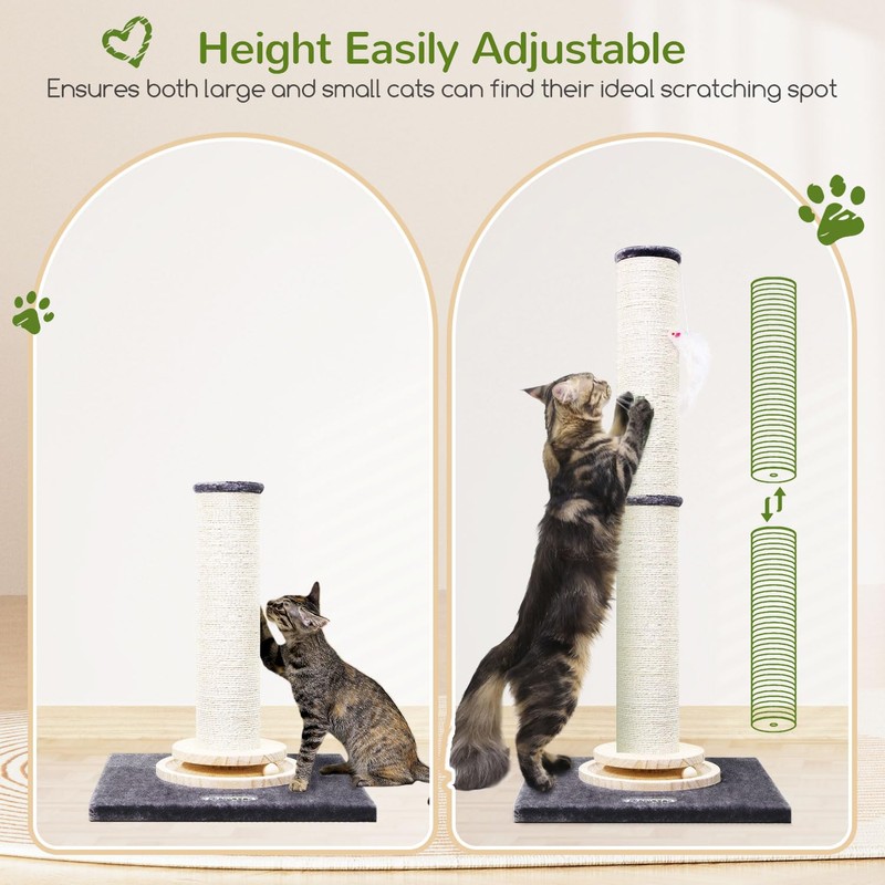 Globlazer 35in Tall 3.9-in Thick Cat Scratching Post for Adult
