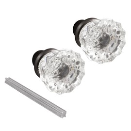 Prime-Line E 28317 Mortise Style Fluted Glass Door Knobs - Perfect for Replacing Broken Antique Lock Sets on Interior Doors, Features 2 In. Outside Diameter Knobs, Classic Bronze (1 Set)