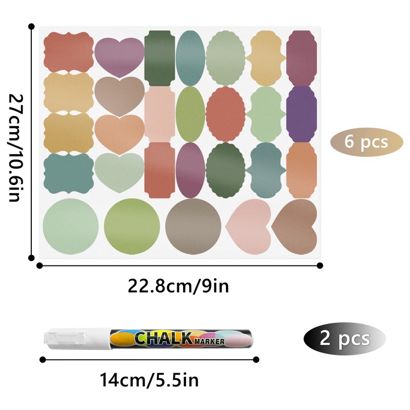 Linkidea Chalkboard Labels, Bulk Pack with Free Chalk Pen, Dishwasher