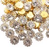 LICHLIN 100pcs 10mm Sunflower Sew On Rhinestones Gold Base Crystals