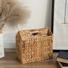 StorageWorks Hand-Woven Divided Magazine Basket, Rattan Magazine Holder, Natural Wicker
