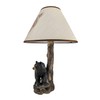 Zeckos Black Bear and Tree Table Lamp with Shade 20