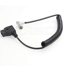 SZRMCC IKAN Portkeys BM5 BM7 HH7 HS7T Monitor Coiled Power Cable D-tap to XS6 4 Pin Female Plug (Coiled Cable, Right Angle)