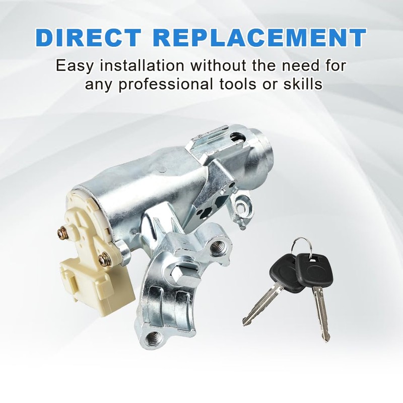 WMPHE Ignition Switch Steering Lock Cylinder with 2 Keys Bracket