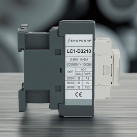 Shopcorp 3 pole contactor 120v coil 30 Amp Normally Open IEC 660V Contactor Switch, Auxiliary 1NO/1NC –110-120VAC Coil, Lighting AC Contactor with Mounting Base for DIN Rail - 1 Pack